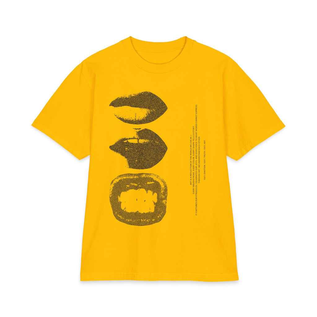 Graphic Lip Print T‑Shirt — Monochrome Kiss & Bite Art Tee