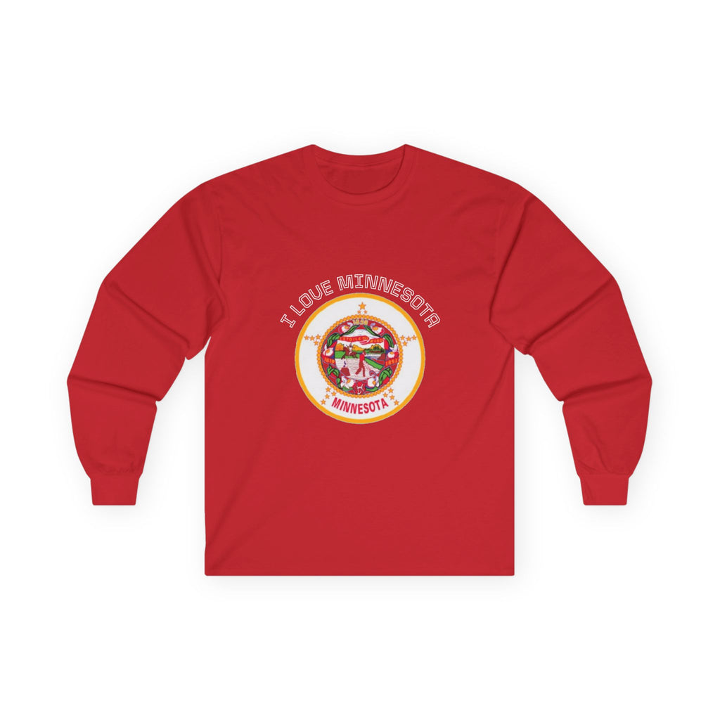 Minnesota State long Sleeve Sweatshirt — "I Love Minnesota"