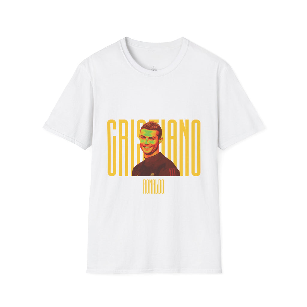 Retro Portrait Tee with Bold 'CRISTIANO' Text