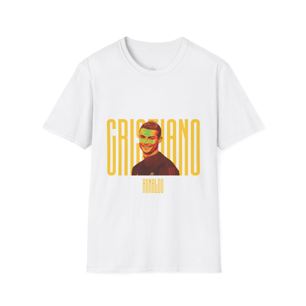Retro Portrait Tee with Bold 'CRISTIANO' Text