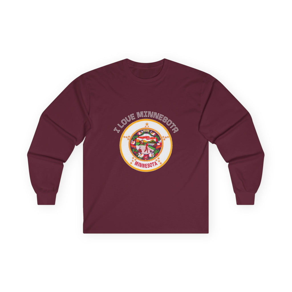 Minnesota State long Sleeve Sweatshirt — "I Love Minnesota"