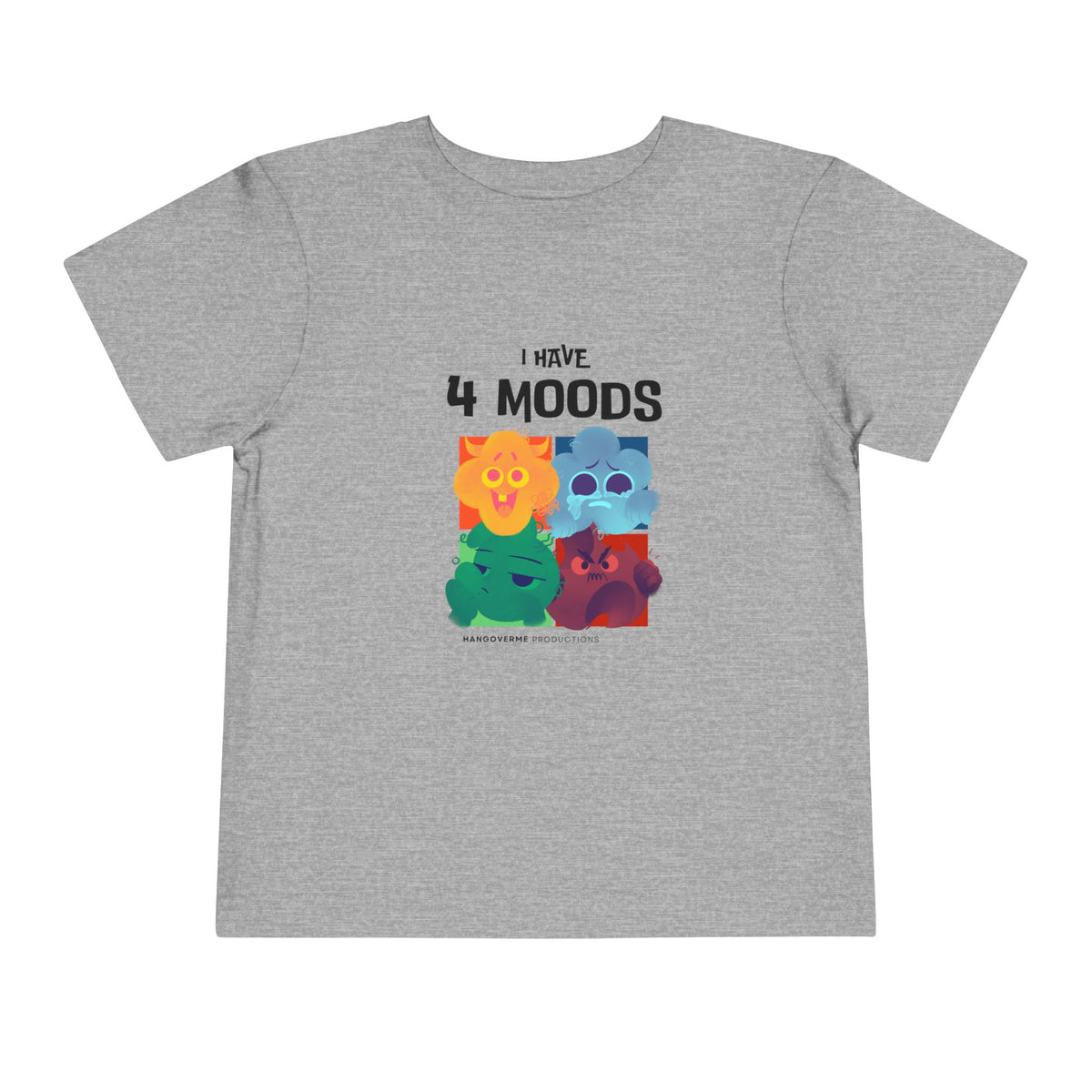 Toddler T-Shirt - "I Have 4 Moods" Colorful Monster Graphic