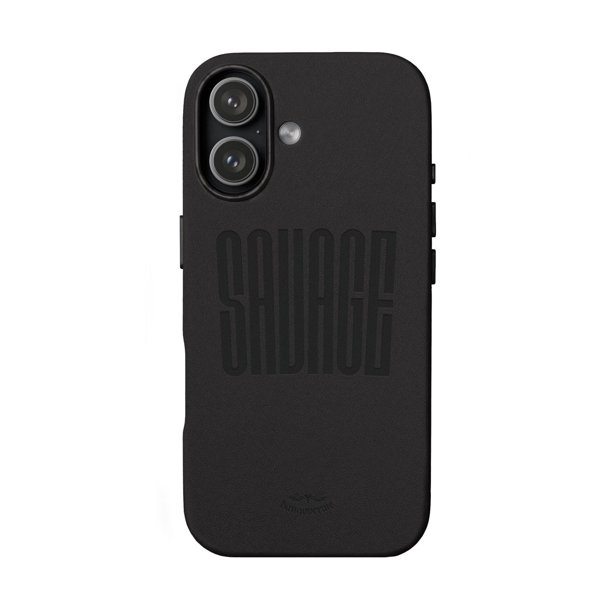 Engraved PU Leather Phone Case — 'SAVAGE' Brown Protective Cover