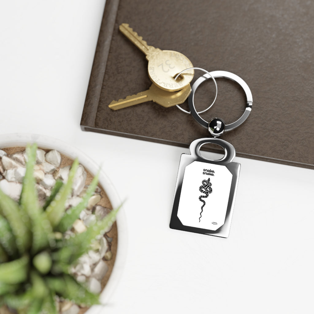 Snake Tattoo Rectangle Keyring