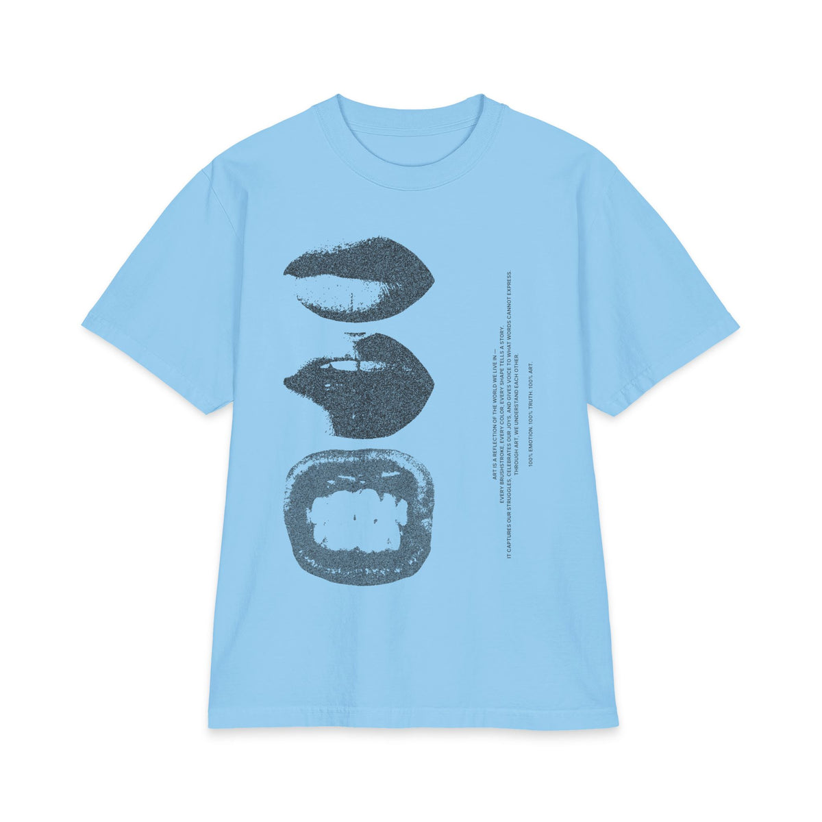 Graphic Lip Print T‑Shirt — Monochrome Kiss & Bite Art Tee