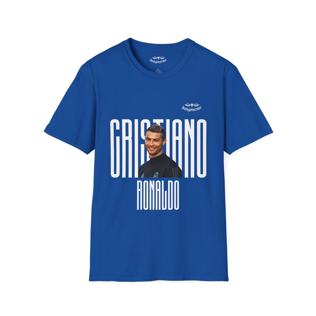 Retro Portrait Tee with Bold 'CRISTIANO' Text