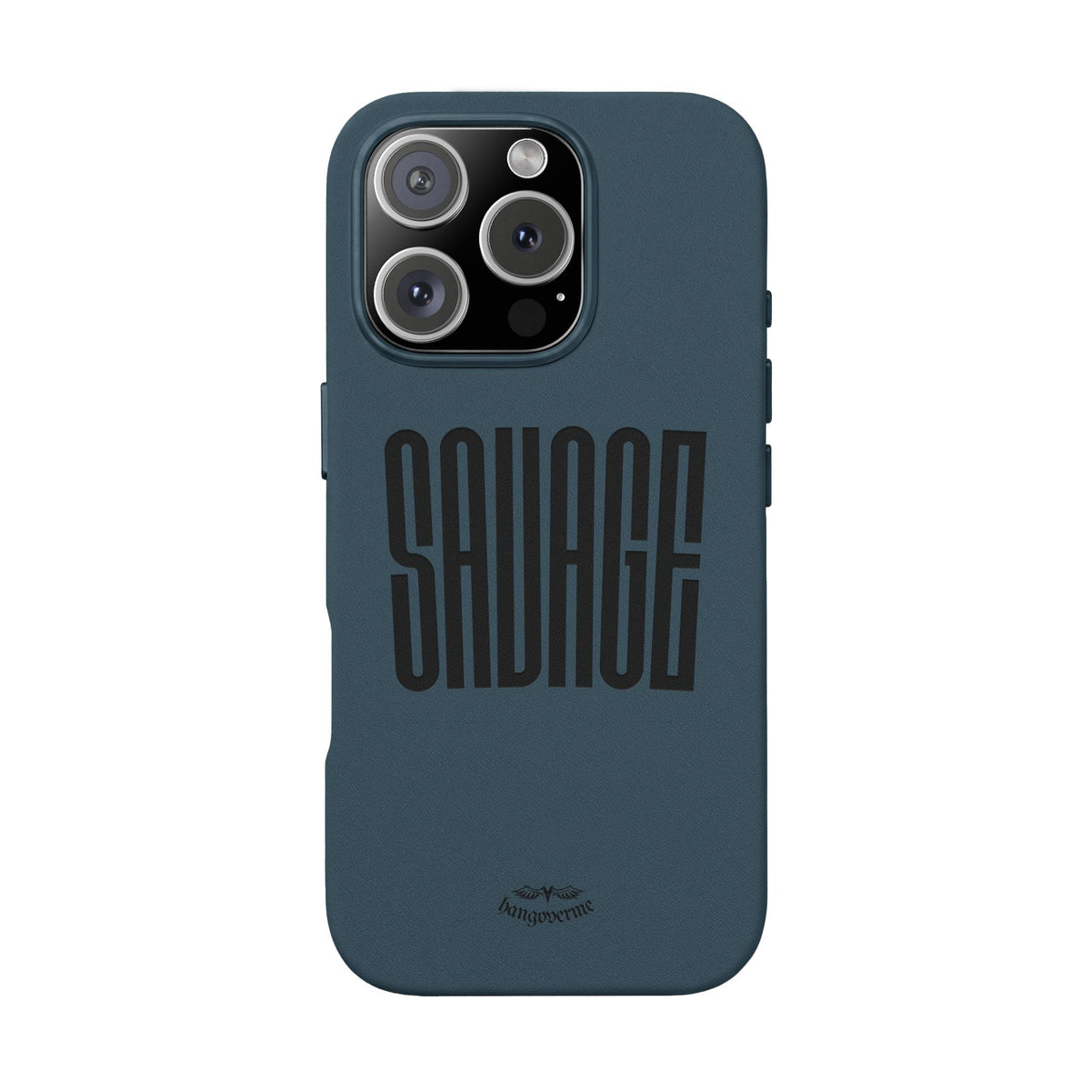 Engraved PU Leather Phone Case — 'SAVAGE' Brown Protective Cover