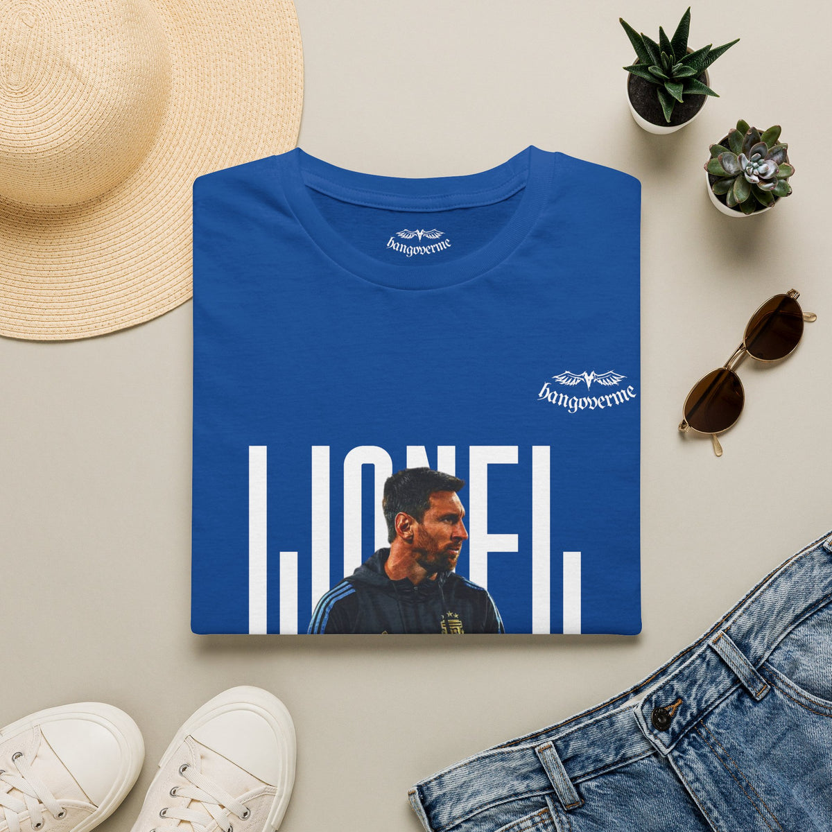 Lionel Messi Graphic T-Shirt — Vintage Soccer Portrait Tee