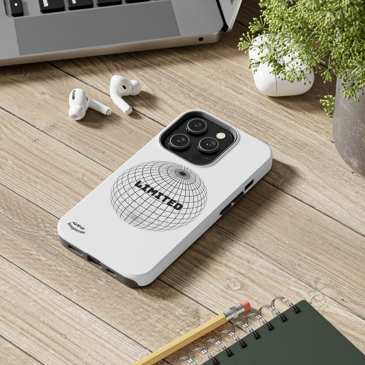 Phone Case — Minimal 'LIMITED' Wireframe Globe Protective Cover