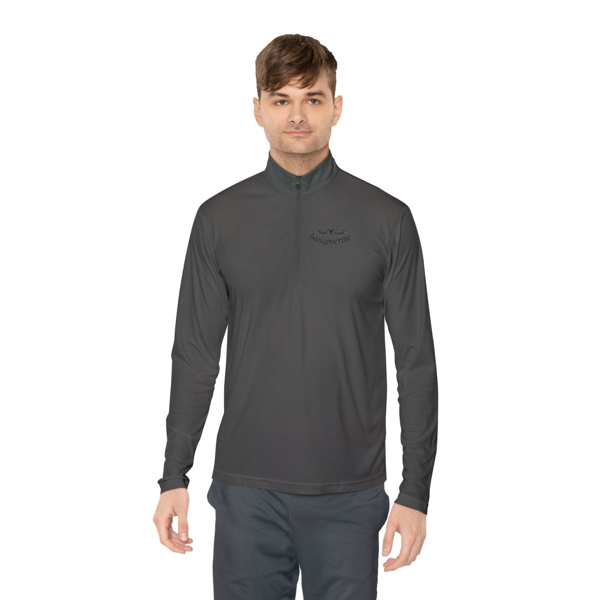 Quarter-Zip Pullover — Minimalist Script Logo Pullover