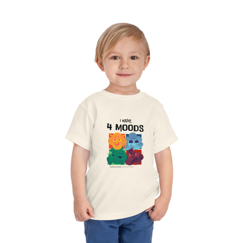 Toddler T-Shirt - "I Have 4 Moods" Colorful Monster Graphic