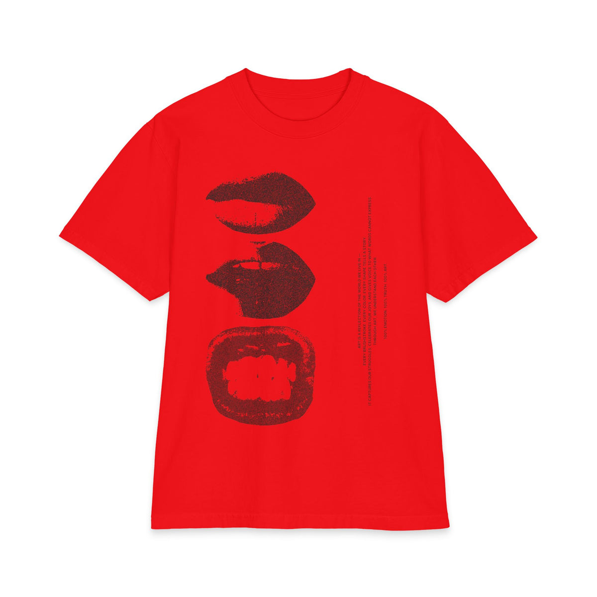 Graphic Lip Print T‑Shirt — Monochrome Kiss & Bite Art Tee