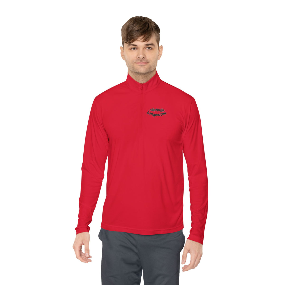 Quarter-Zip Pullover — Minimalist Script Logo Pullover