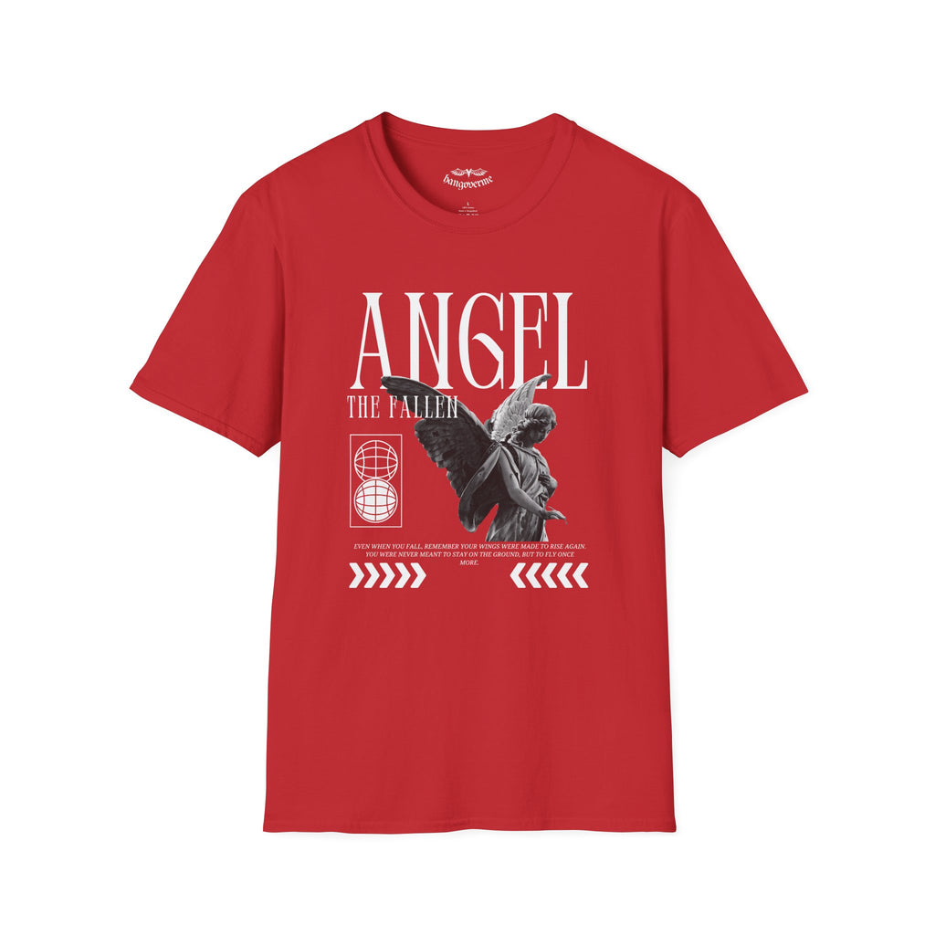 Angel Statue Graphic T-Shirt — Vintage Black & White Wings Tee