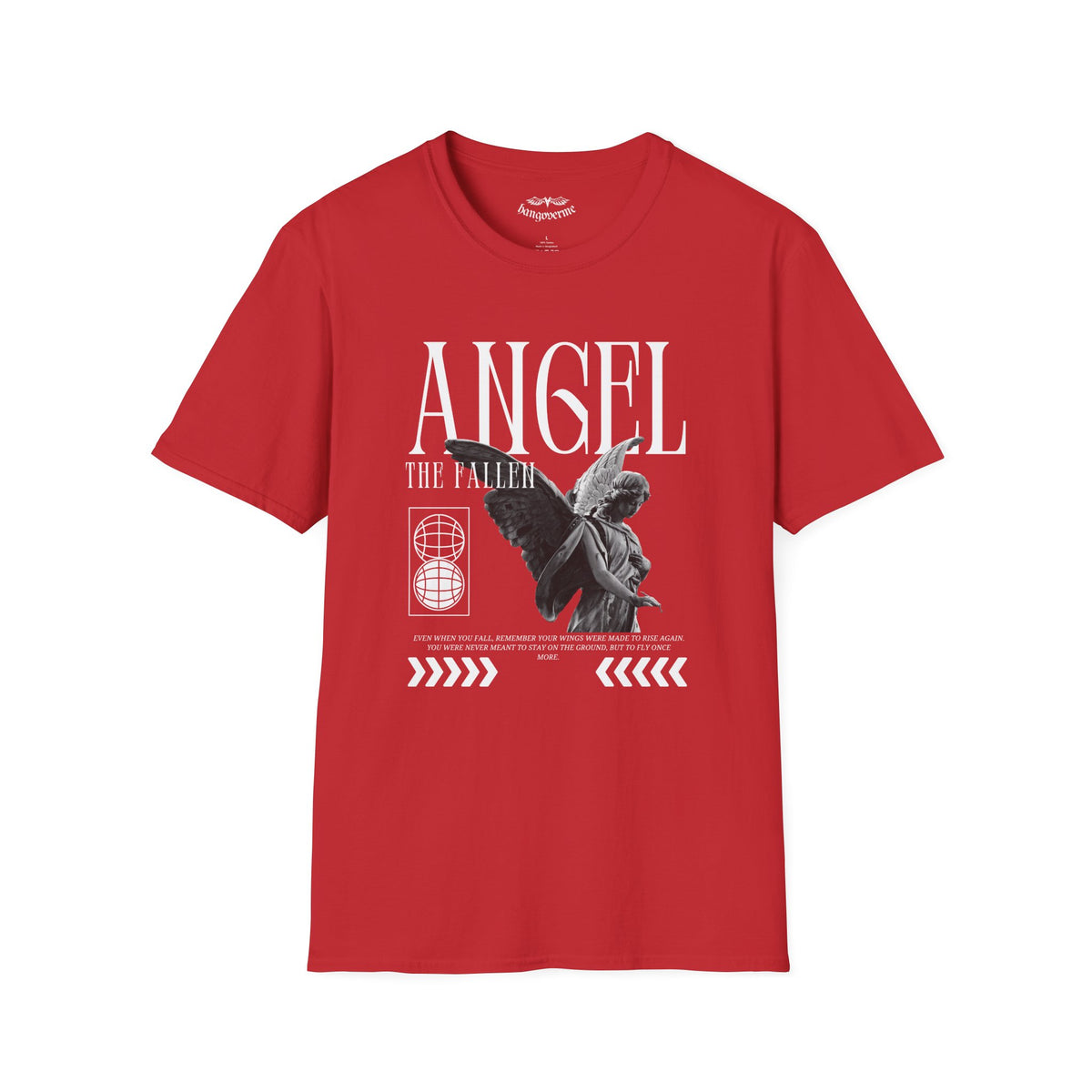Angel Statue Graphic T-Shirt — Vintage Black & White Wings Tee