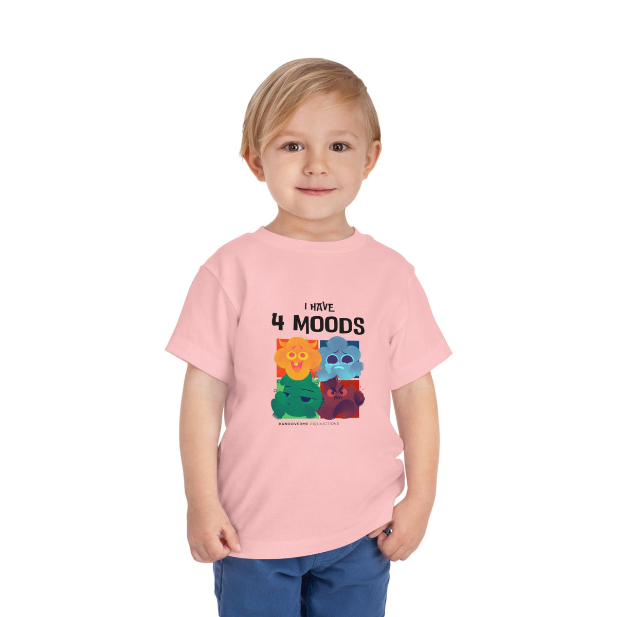 Toddler T-Shirt - "I Have 4 Moods" Colorful Monster Graphic