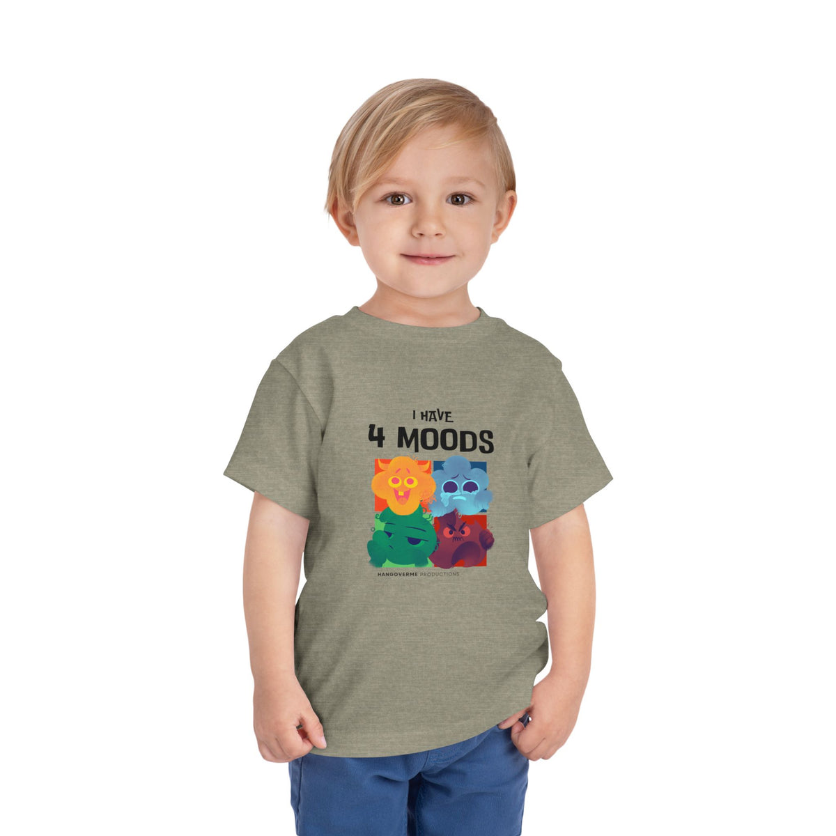 Toddler T-Shirt - "I Have 4 Moods" Colorful Monster Graphic