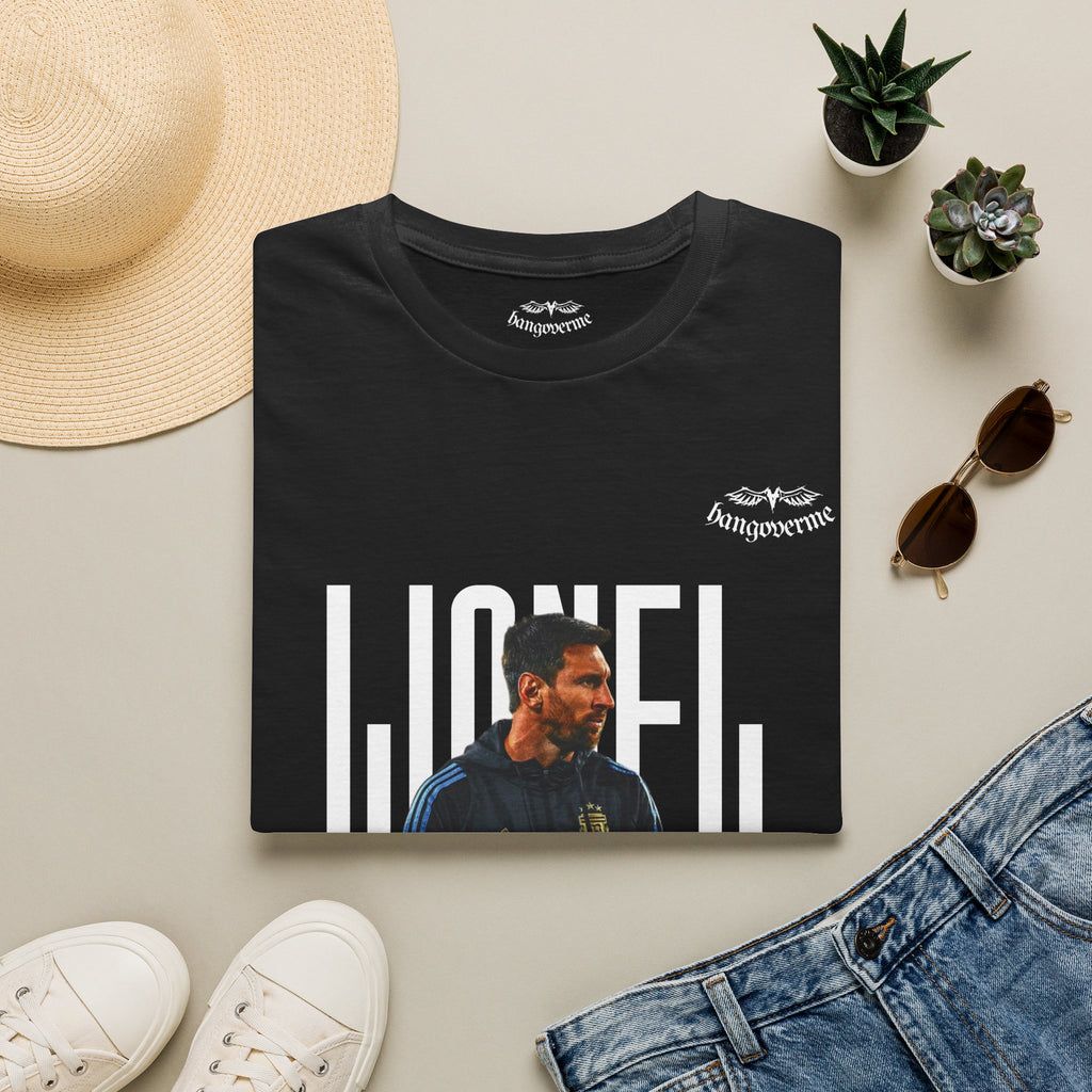 Lionel Messi Graphic T-Shirt — Vintage Soccer Portrait Tee