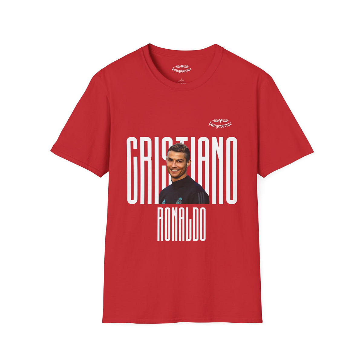 Retro Portrait Tee with Bold 'CRISTIANO' Text