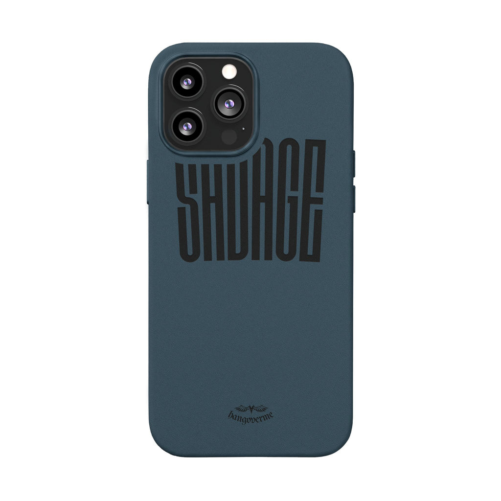 Engraved PU Leather Phone Case — 'SAVAGE' Brown Protective Cover