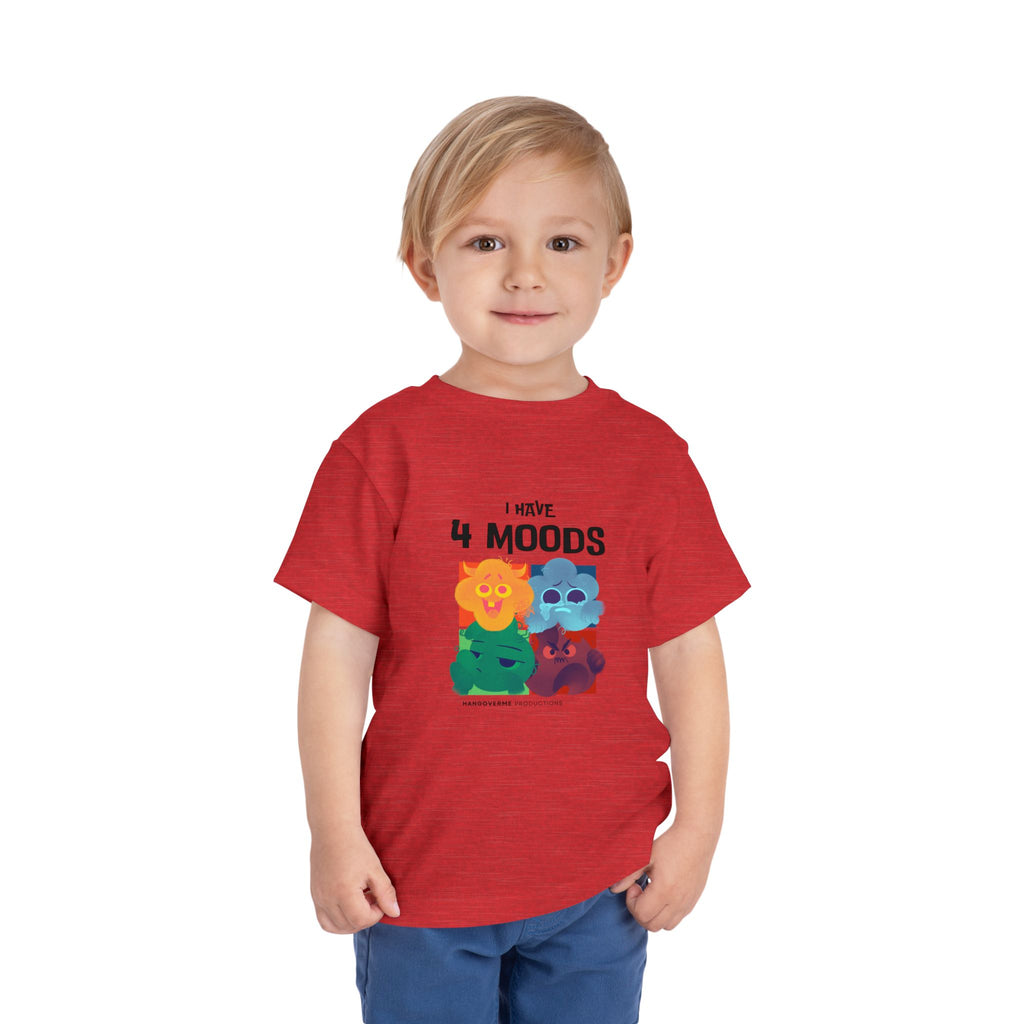Toddler T-Shirt - "I Have 4 Moods" Colorful Monster Graphic