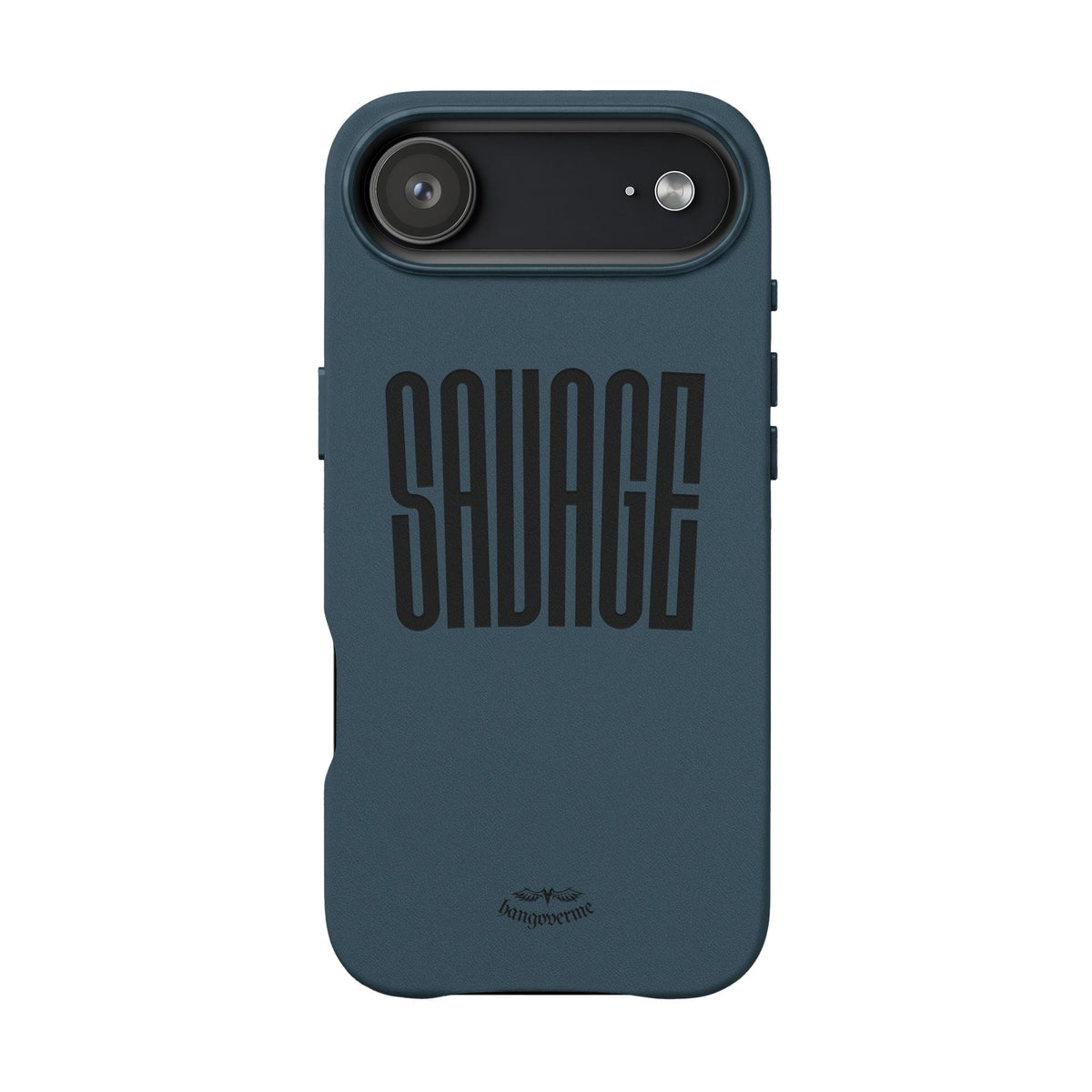 Engraved PU Leather Phone Case — 'SAVAGE' Brown Protective Cover