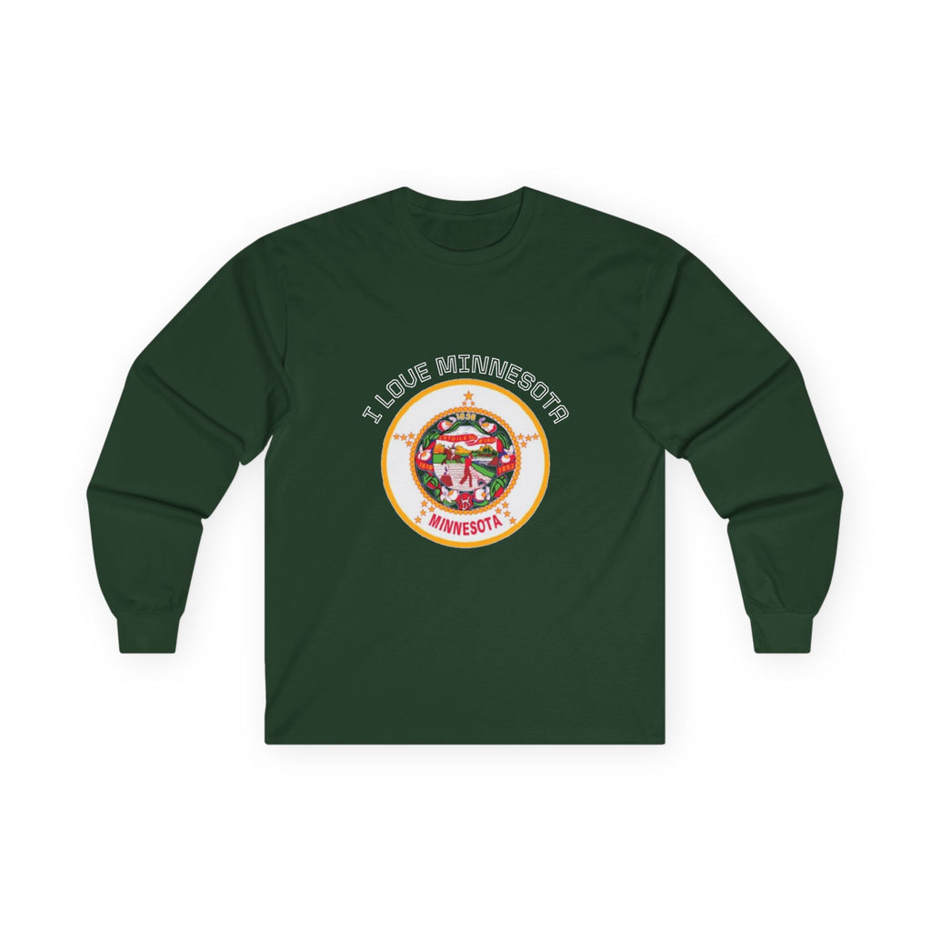 Minnesota State long Sleeve Sweatshirt — "I Love Minnesota"