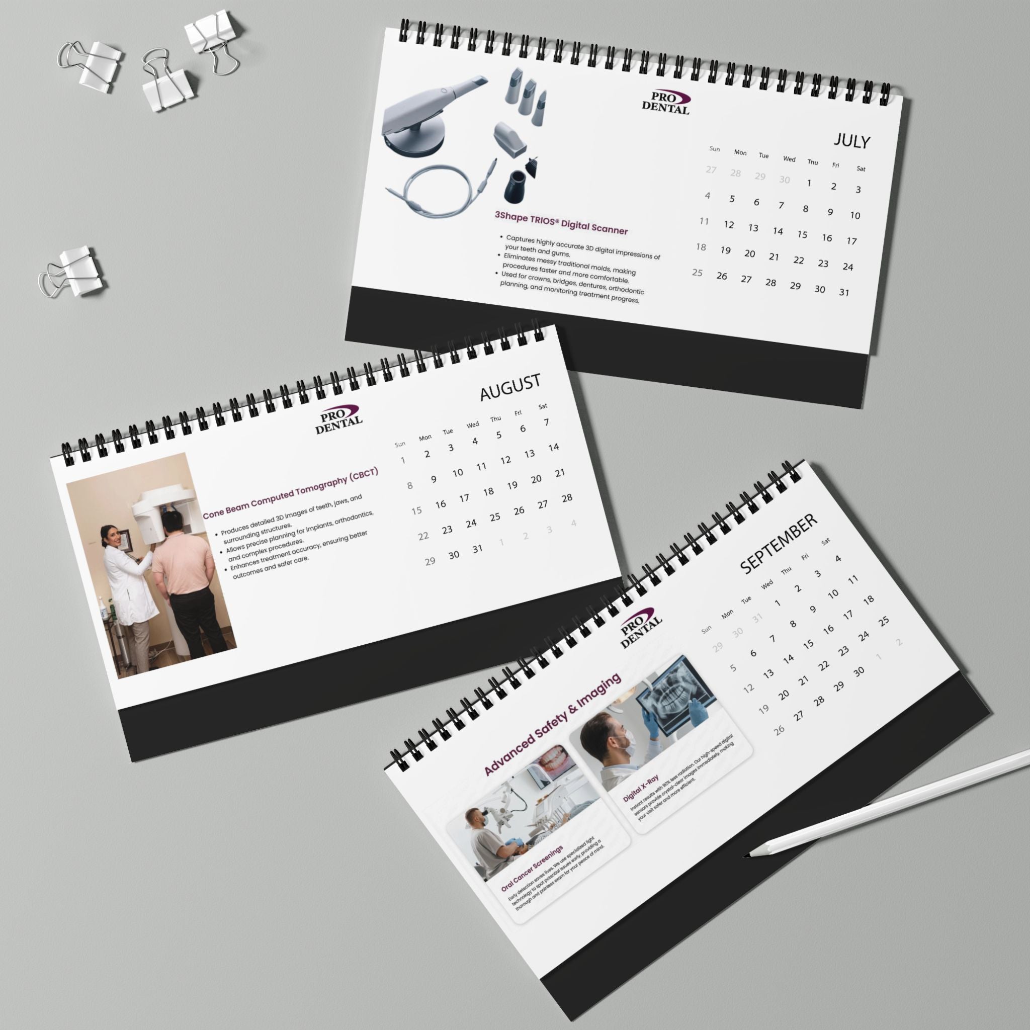 Desktop Calendar — 2027 Pro Dental Grid