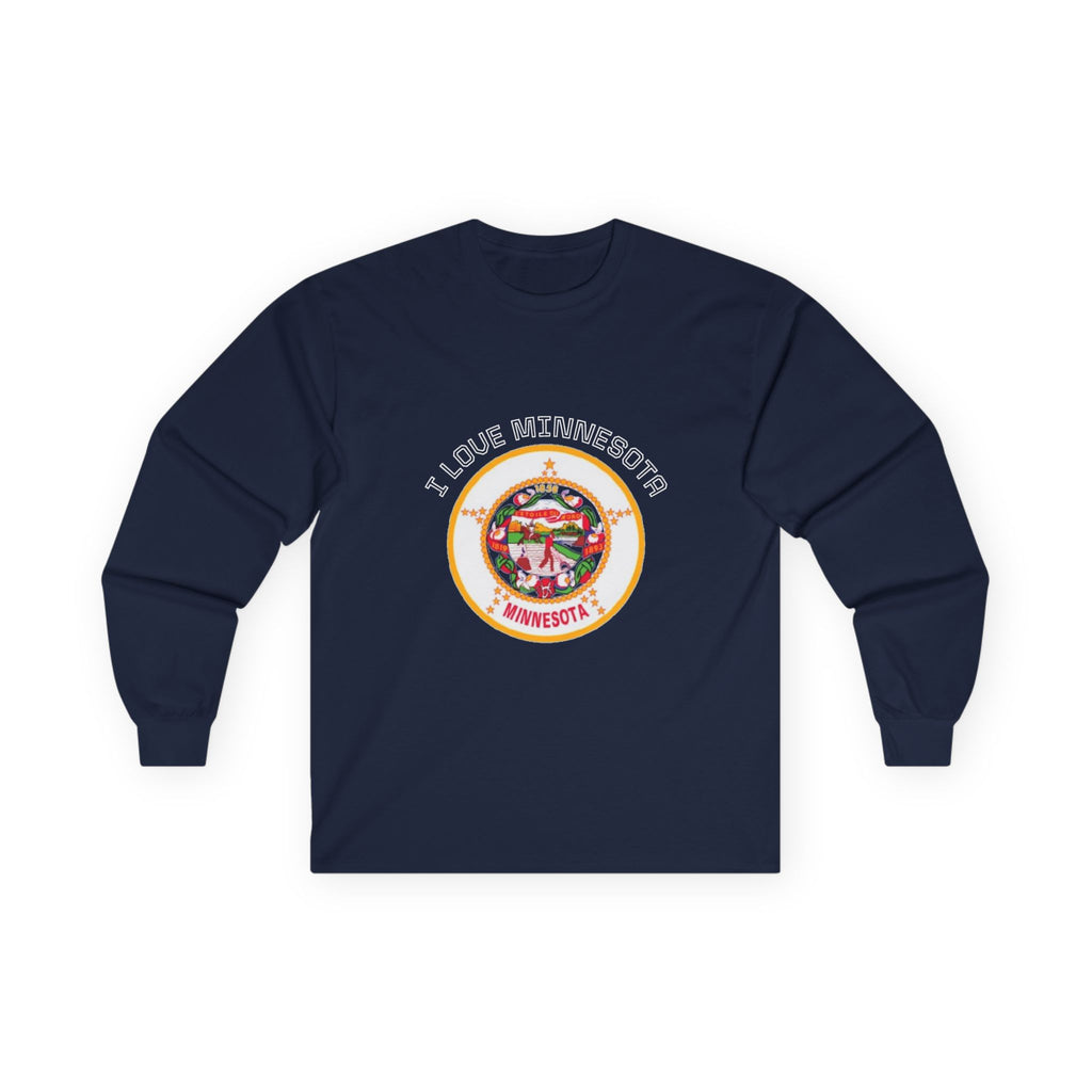 Minnesota State long Sleeve Sweatshirt — "I Love Minnesota"