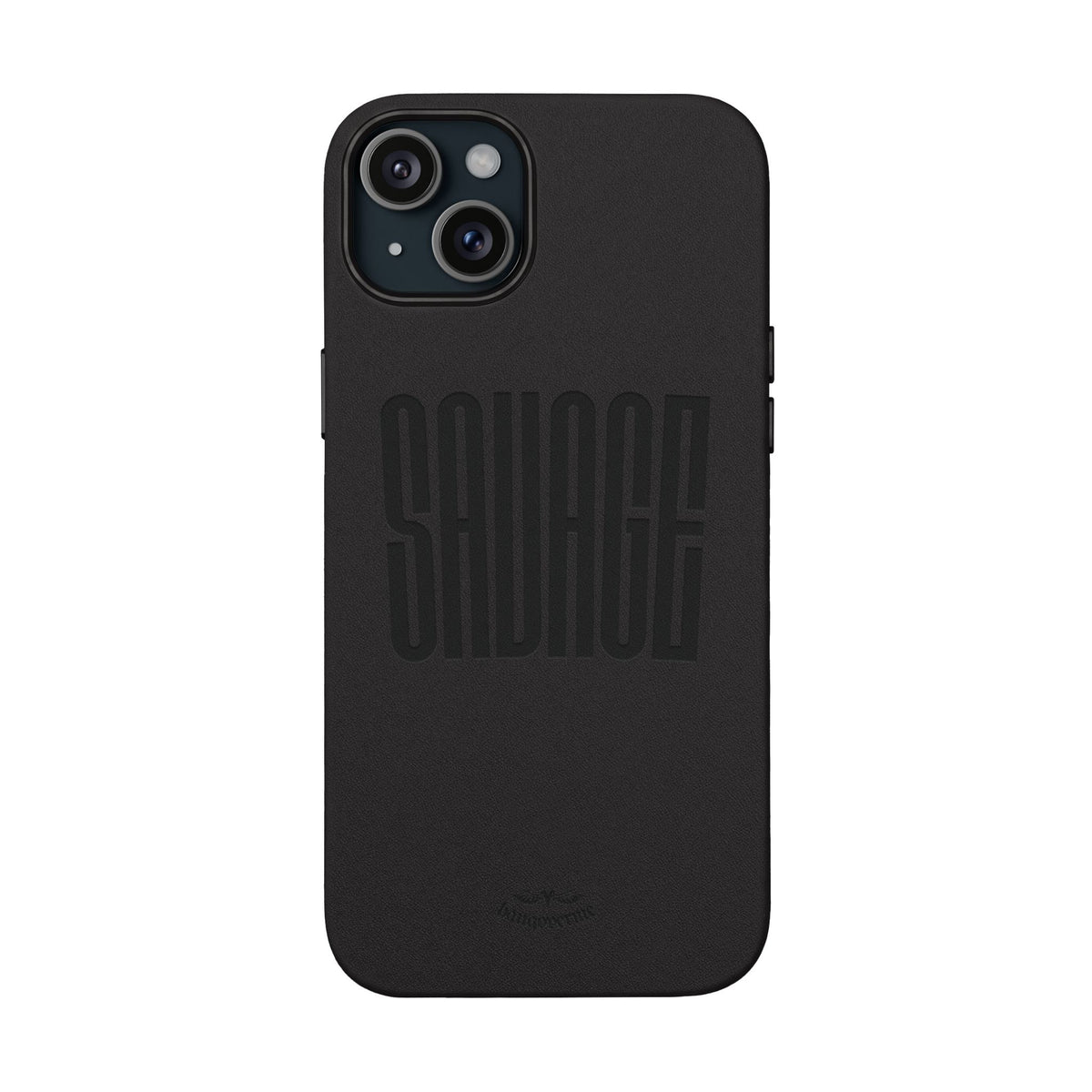 Engraved PU Leather Phone Case — 'SAVAGE' Brown Protective Cover