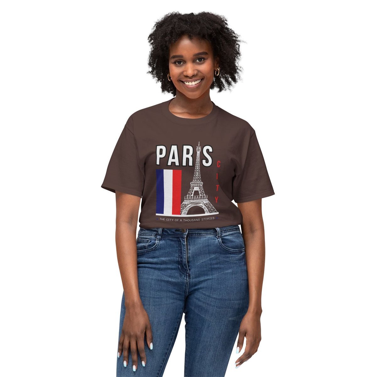 Paris Eiffel Tower T‑Shirt – French Flag Travel Souvenir