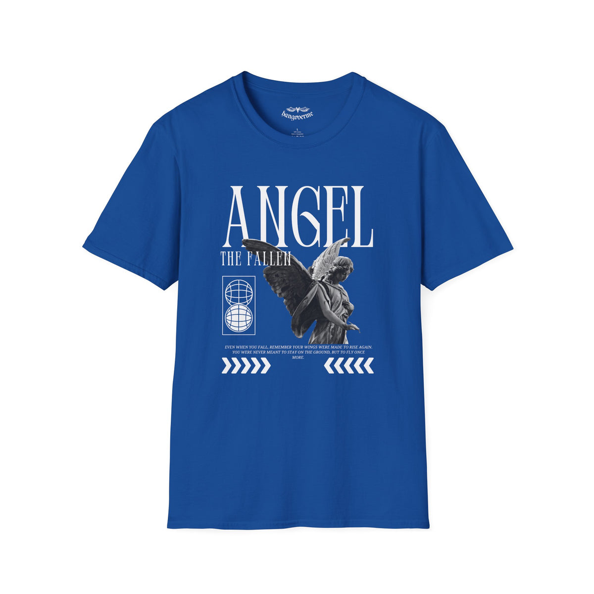 Angel Statue Graphic T-Shirt — Vintage Black & White Wings Tee
