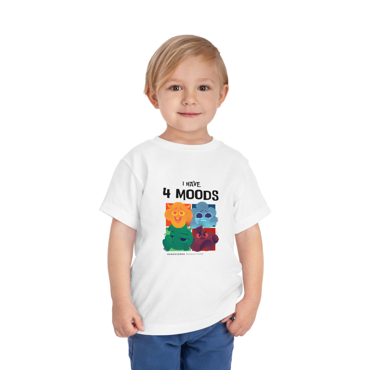 Toddler T-Shirt - "I Have 4 Moods" Colorful Monster Graphic