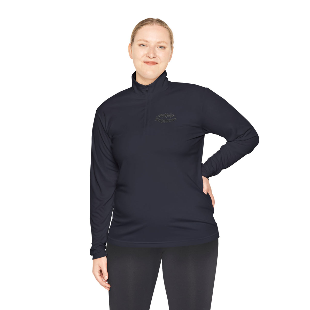 Quarter-Zip Pullover — Minimalist Script Logo Pullover