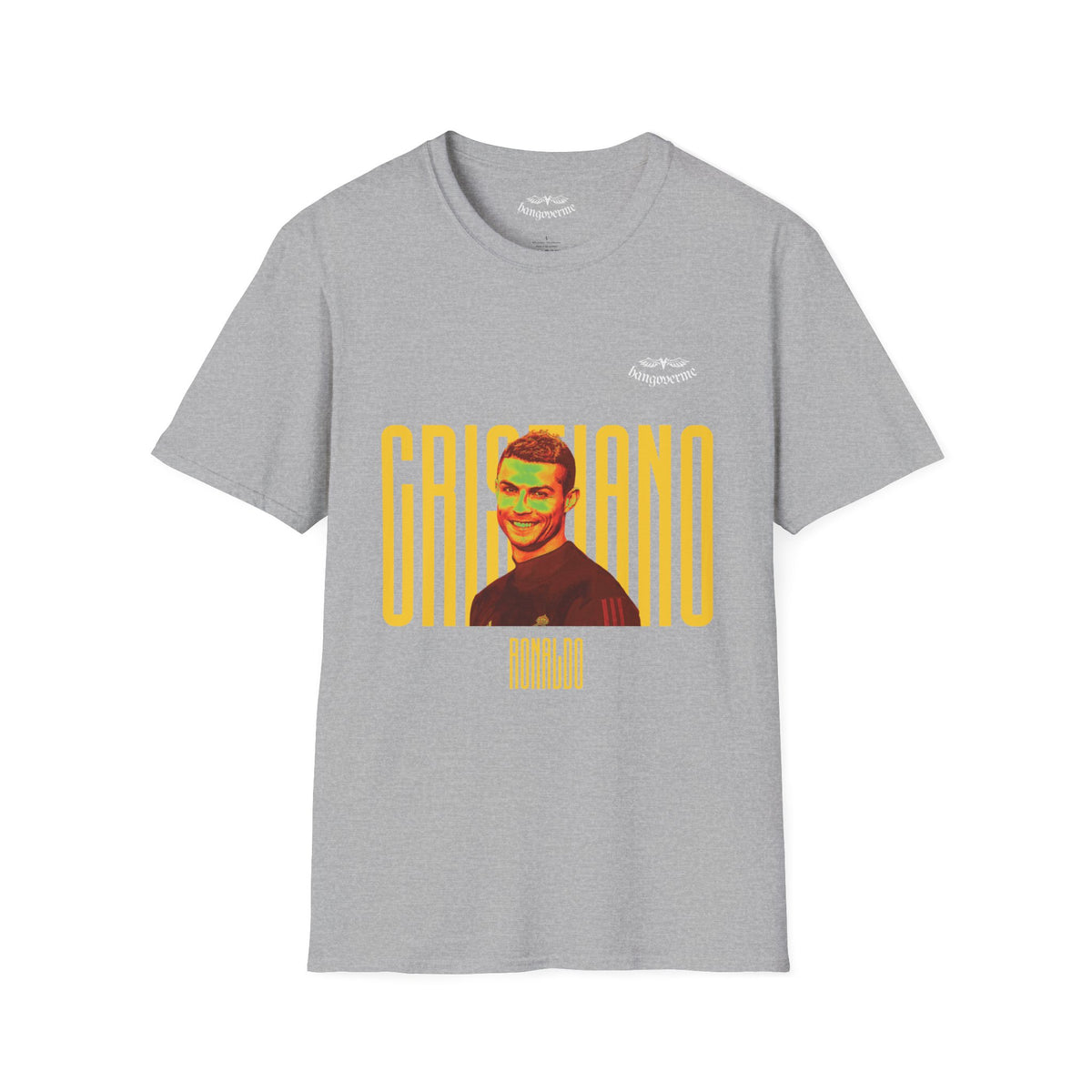 Retro Portrait Tee with Bold 'CRISTIANO' Text