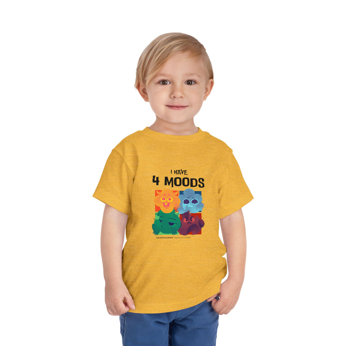 Toddler T-Shirt - "I Have 4 Moods" Colorful Monster Graphic