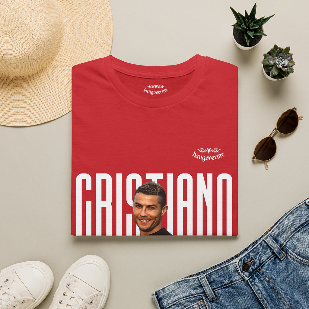 Retro Portrait Tee with Bold 'CRISTIANO' Text