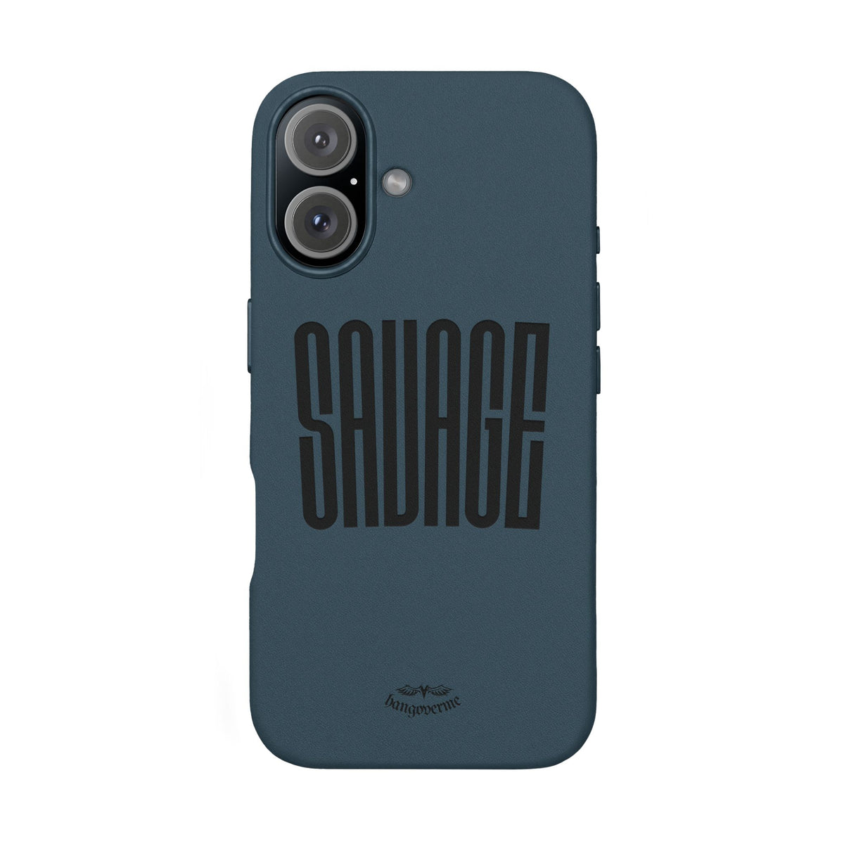 Engraved PU Leather Phone Case — 'SAVAGE' Brown Protective Cover