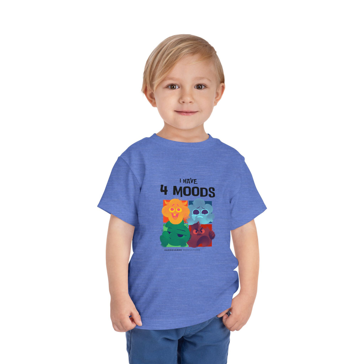 Toddler T-Shirt - "I Have 4 Moods" Colorful Monster Graphic