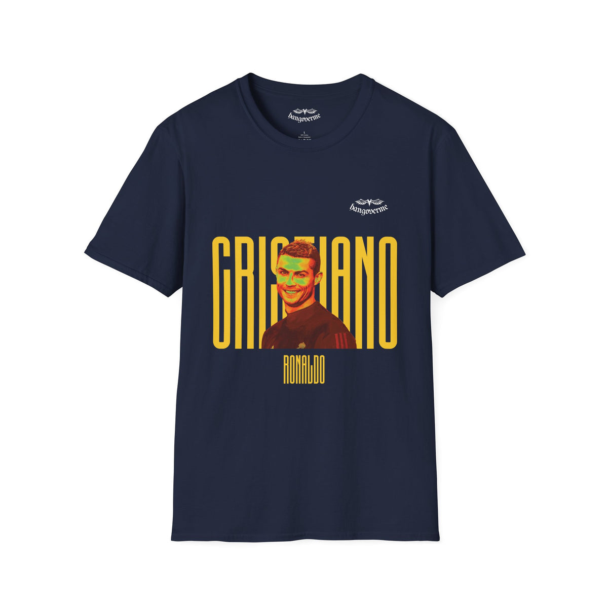 Retro Portrait Tee with Bold 'CRISTIANO' Text