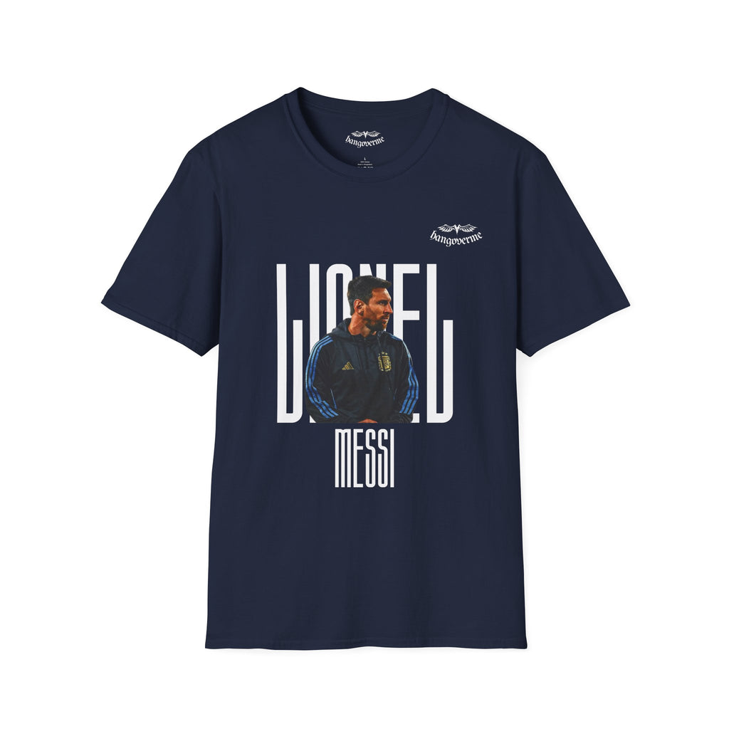 Lionel Messi Graphic T-Shirt — Vintage Soccer Portrait Tee