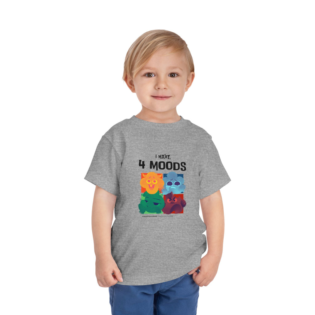 Toddler T-Shirt - "I Have 4 Moods" Colorful Monster Graphic