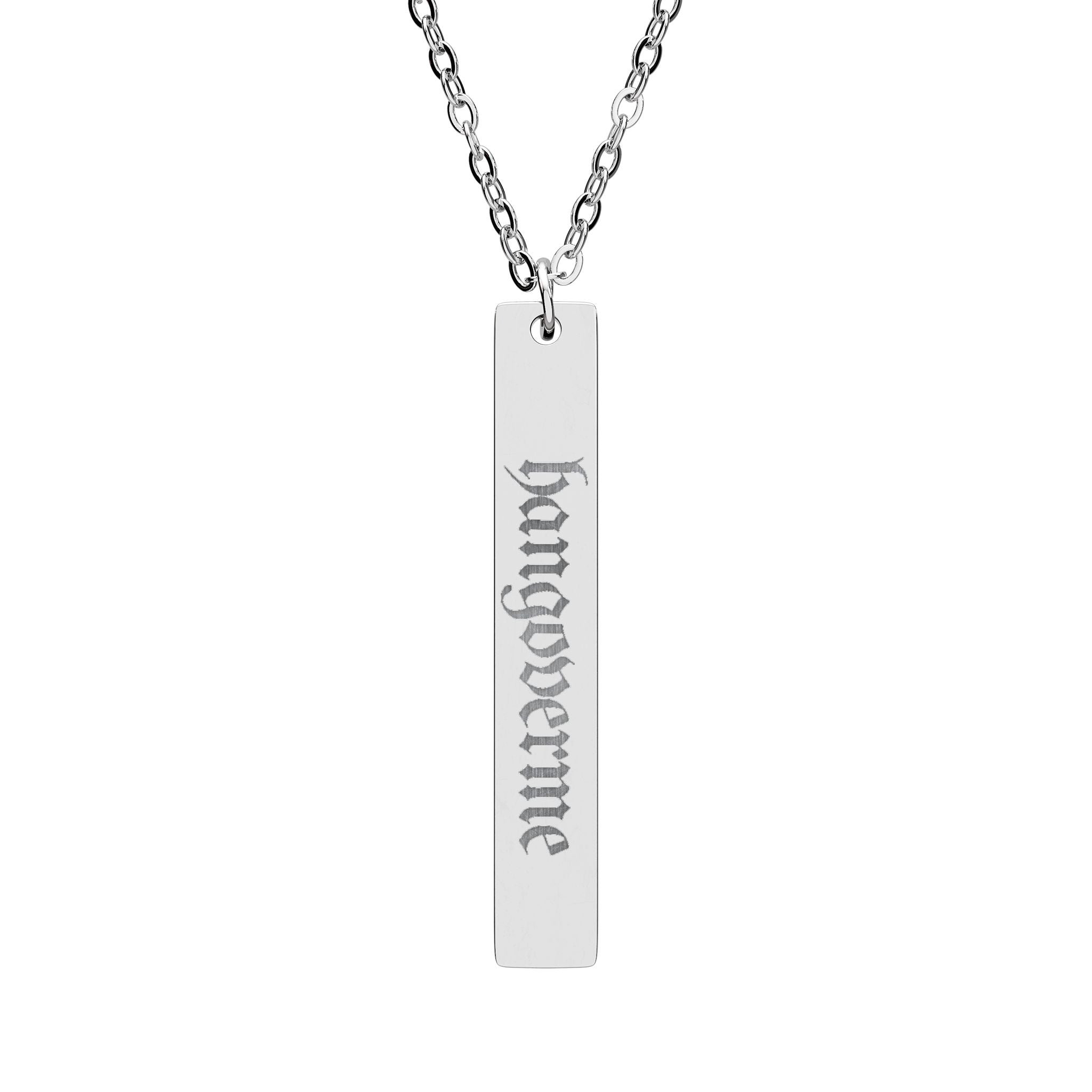 Engraved Vertical Bar Necklace