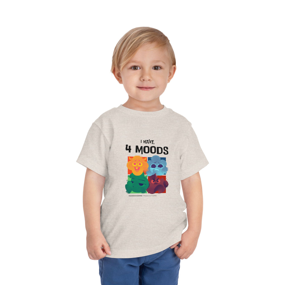 Toddler T-Shirt - "I Have 4 Moods" Colorful Monster Graphic