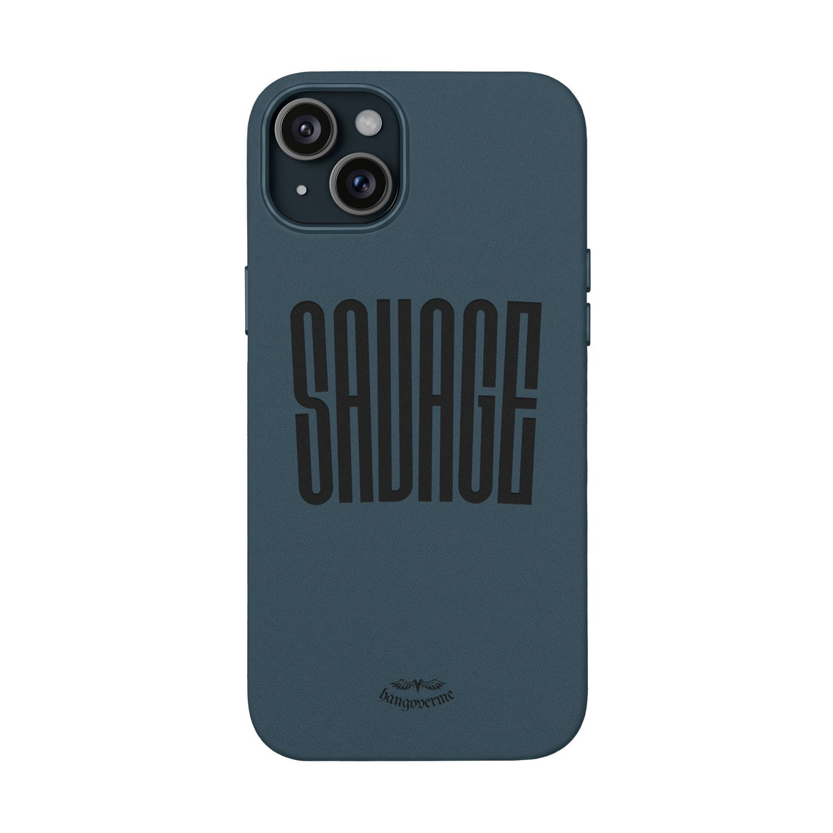 Engraved PU Leather Phone Case — 'SAVAGE' Brown Protective Cover