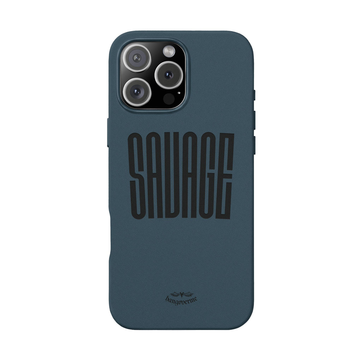 Engraved PU Leather Phone Case — 'SAVAGE' Brown Protective Cover