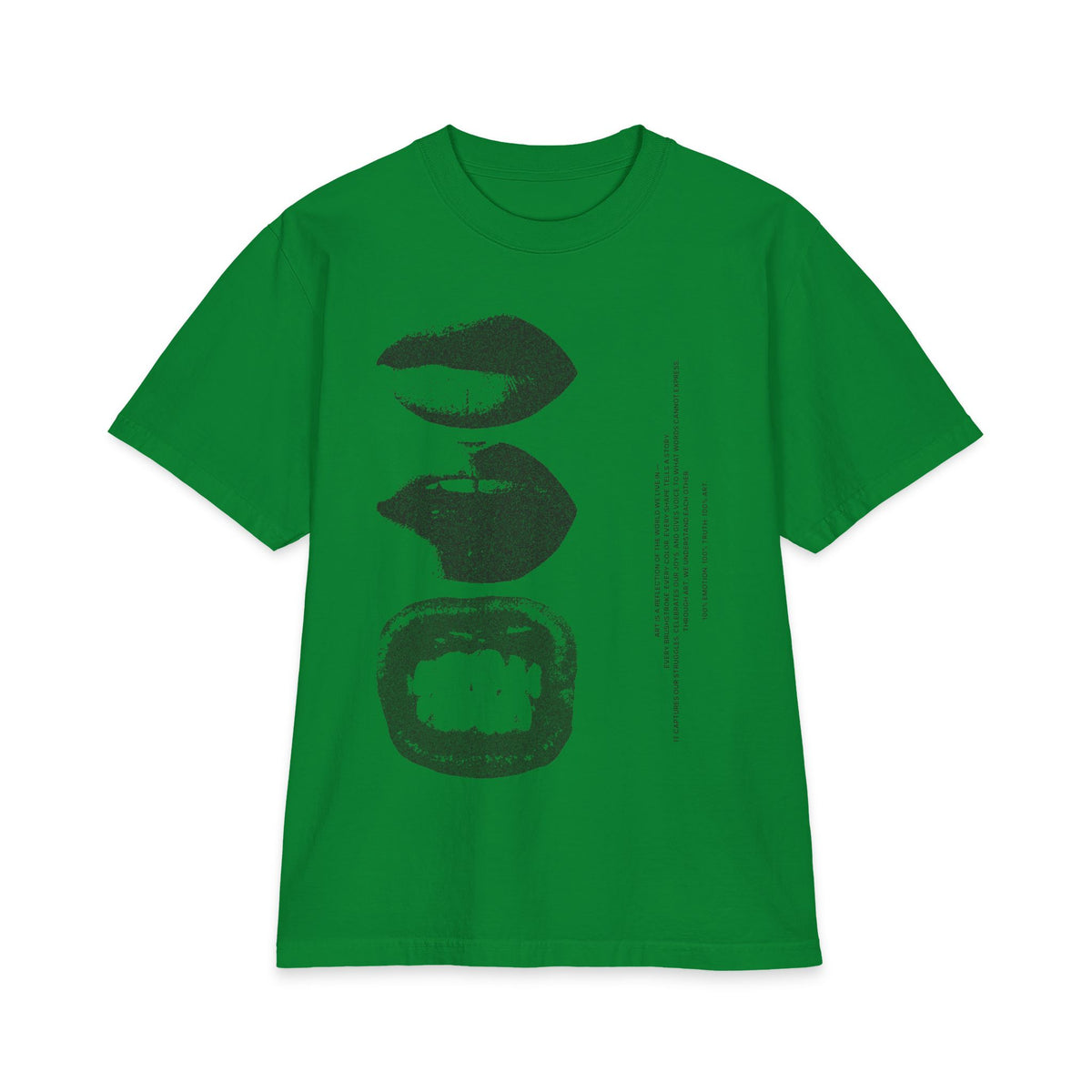 Graphic Lip Print T‑Shirt — Monochrome Kiss & Bite Art Tee