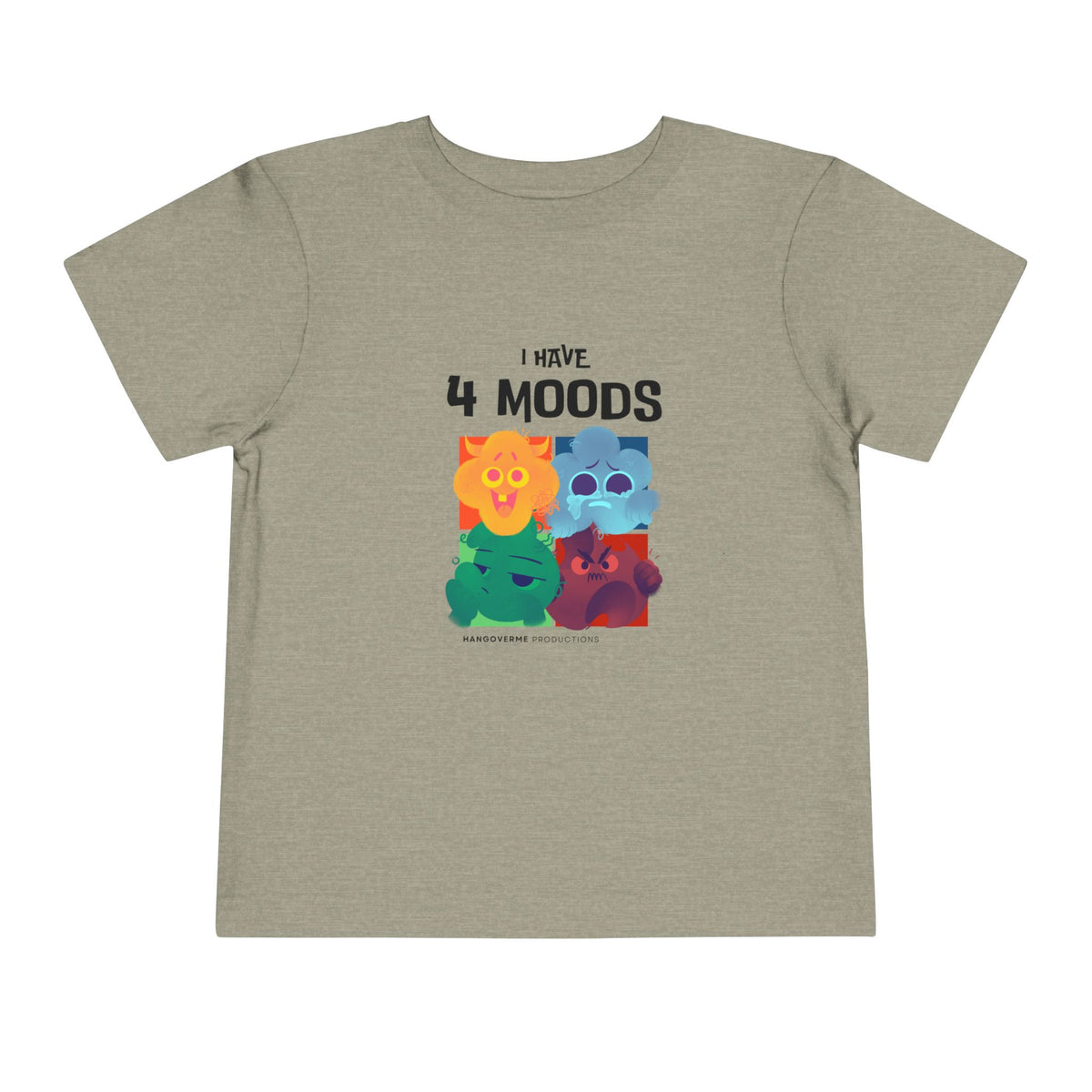 Toddler T-Shirt - "I Have 4 Moods" Colorful Monster Graphic