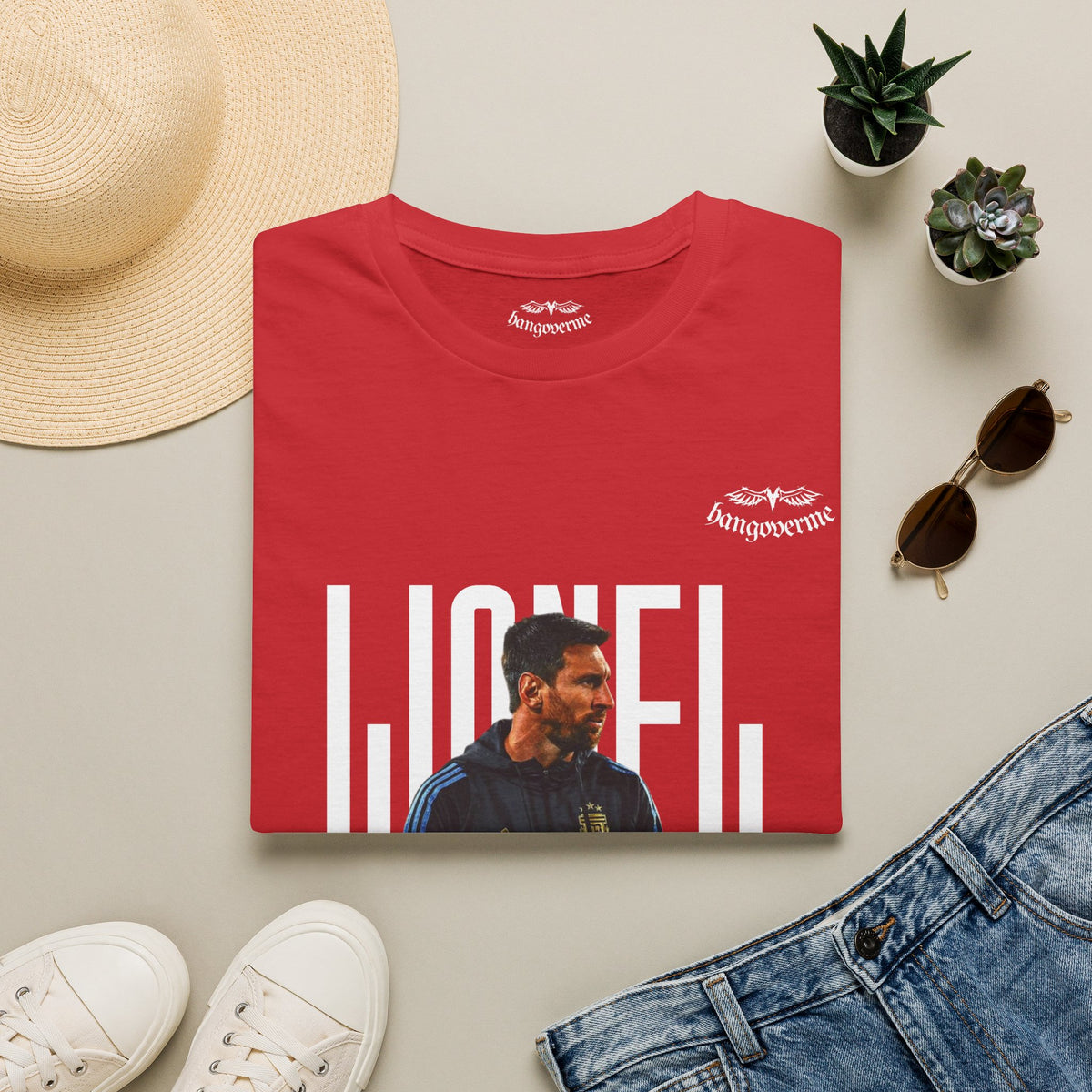 Lionel Messi Graphic T-Shirt — Vintage Soccer Portrait Tee