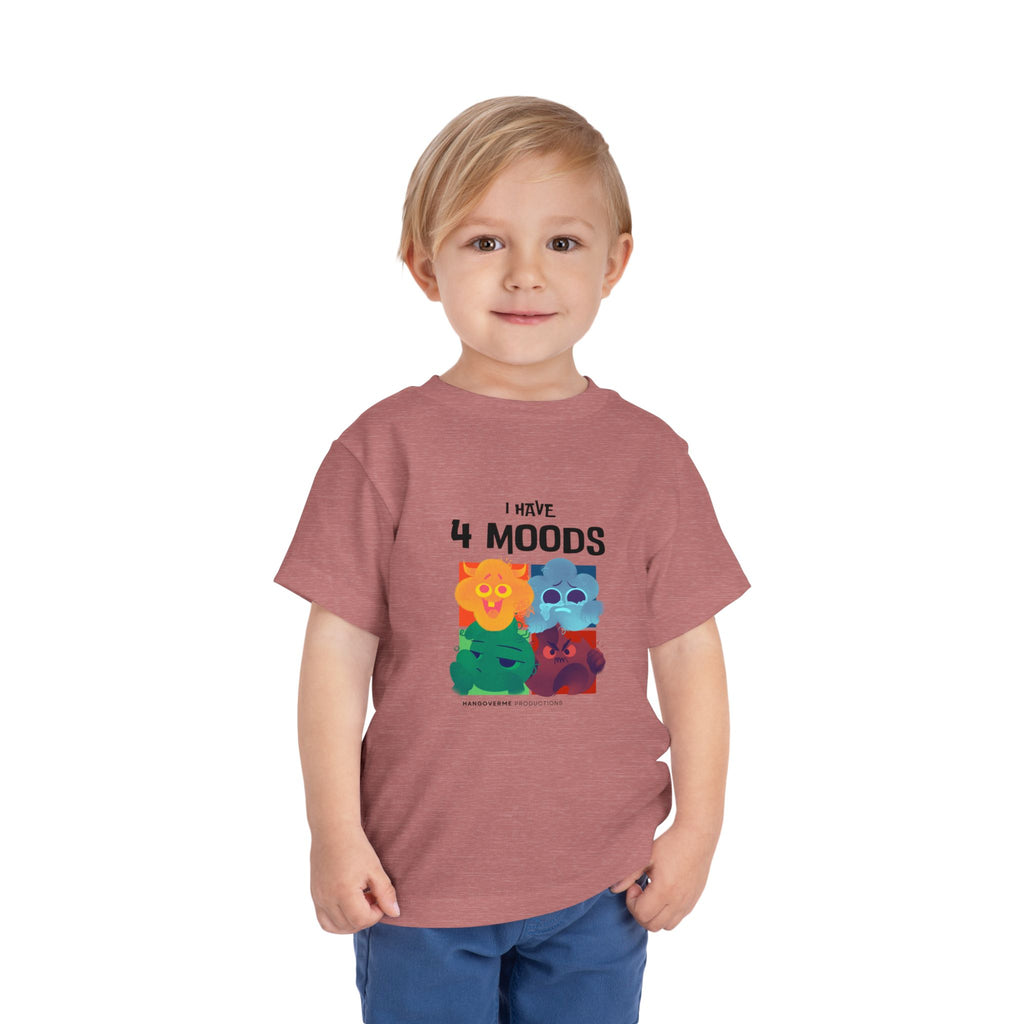 Toddler T-Shirt - "I Have 4 Moods" Colorful Monster Graphic